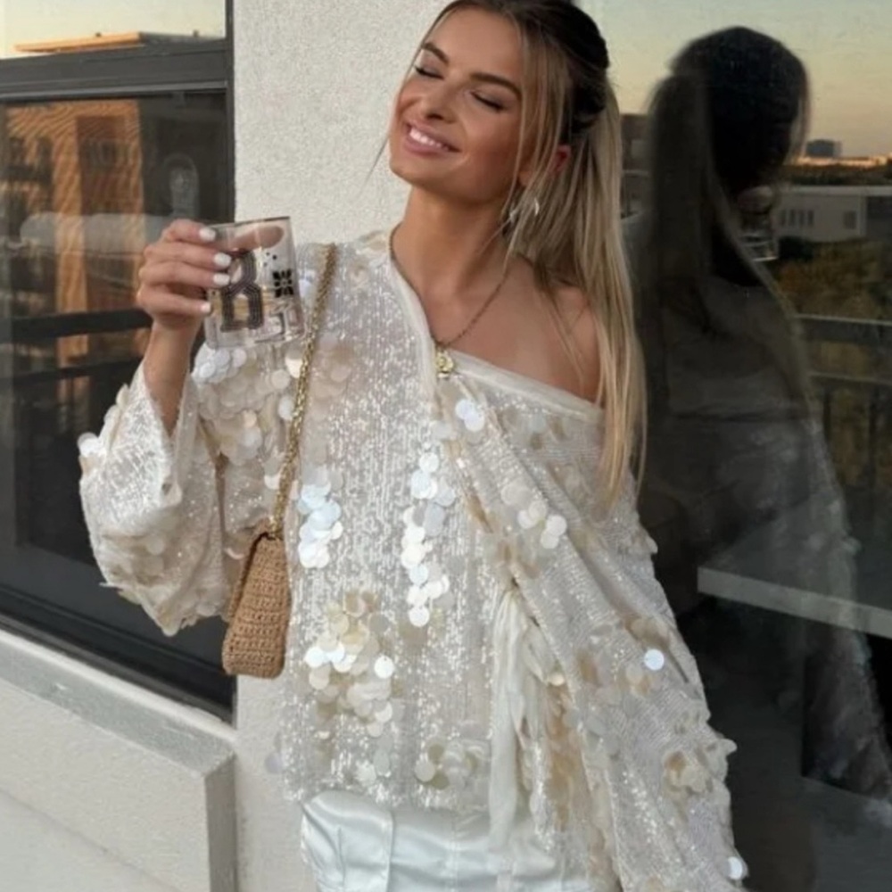 Elegant Sequin Off-Shoulder Sweater